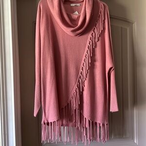 NWT Women’s Pink Cow Neck Sweater with Tassels Very Soft Material